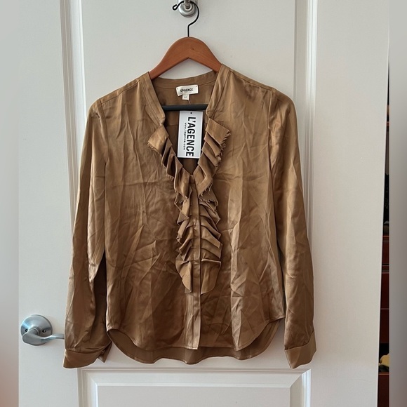 L’AGENCE Ruffle blouse NWT - Picture 1 of 16